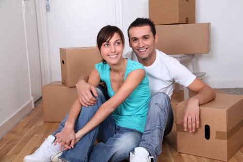 Prepared boxes and furniture ready for collection in Falconwood
