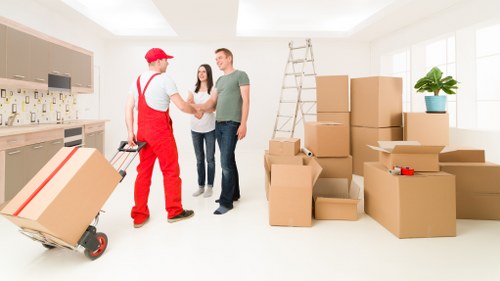 Portable storage container setup in Falconwood for flexible packing